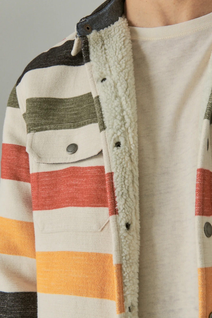 PENDLETON STRIPE COTTON FAUX SHEARLING-LINED SHIRT JACKET, image 5