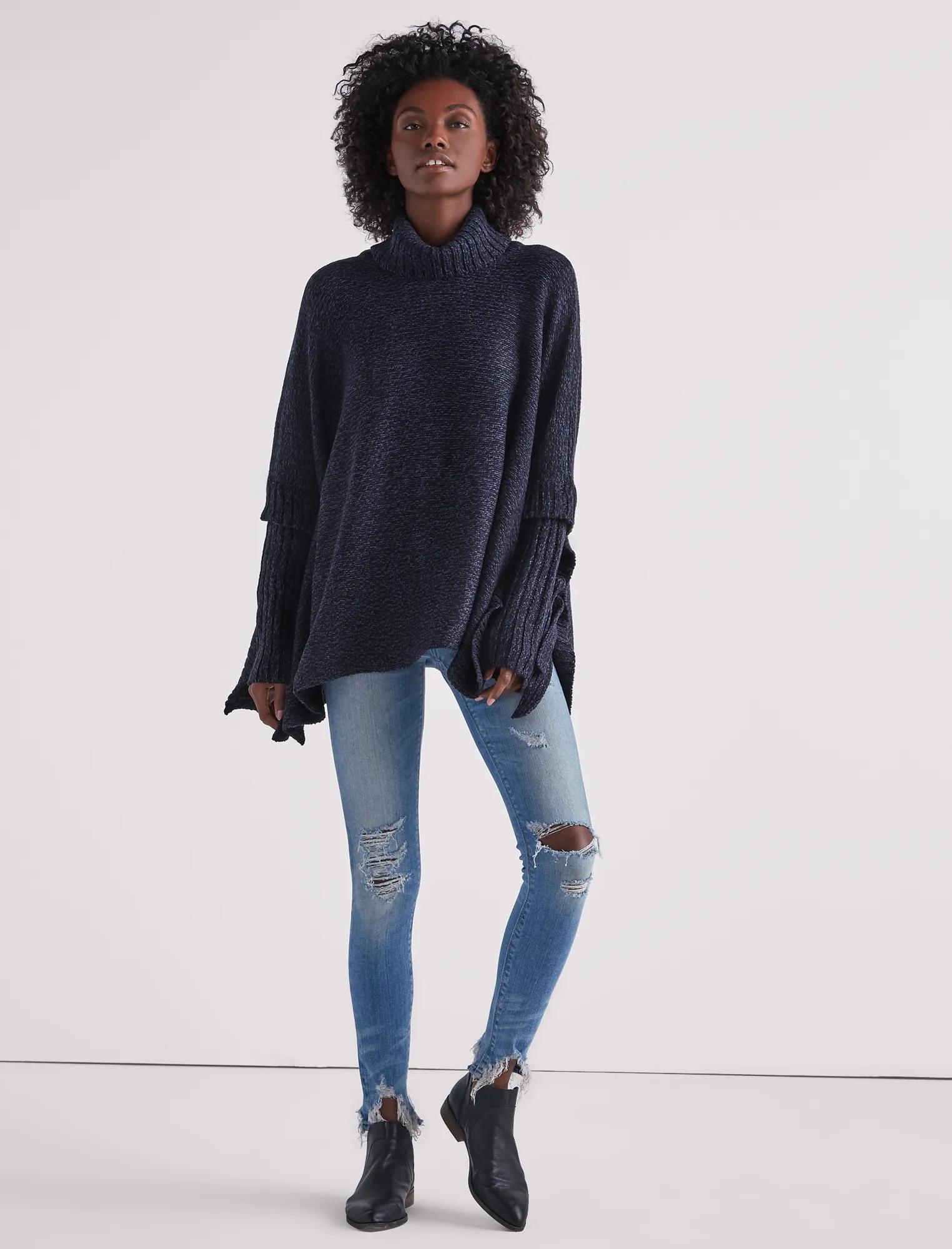 COWL NECK PONCHO, image 2