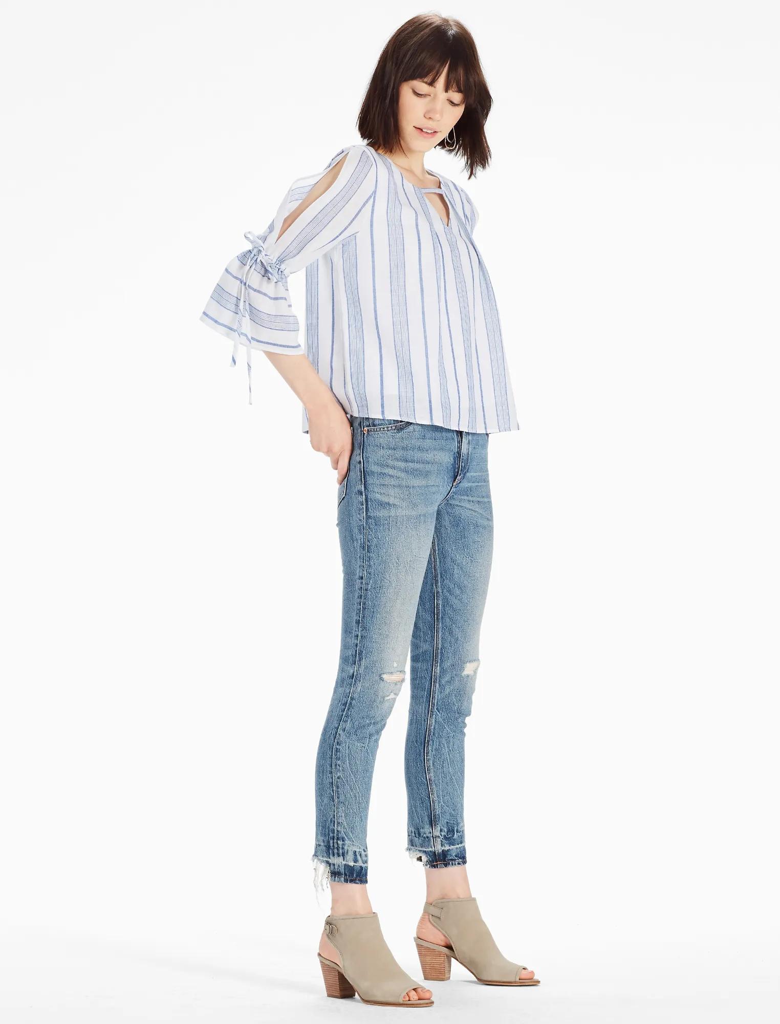 STRIPE BELL SLEEVE TOP, image 2