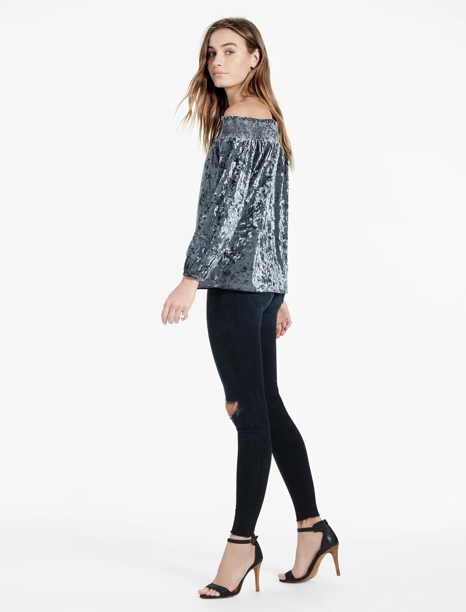 VELVET OFF SHOULDER TOP, image 2
