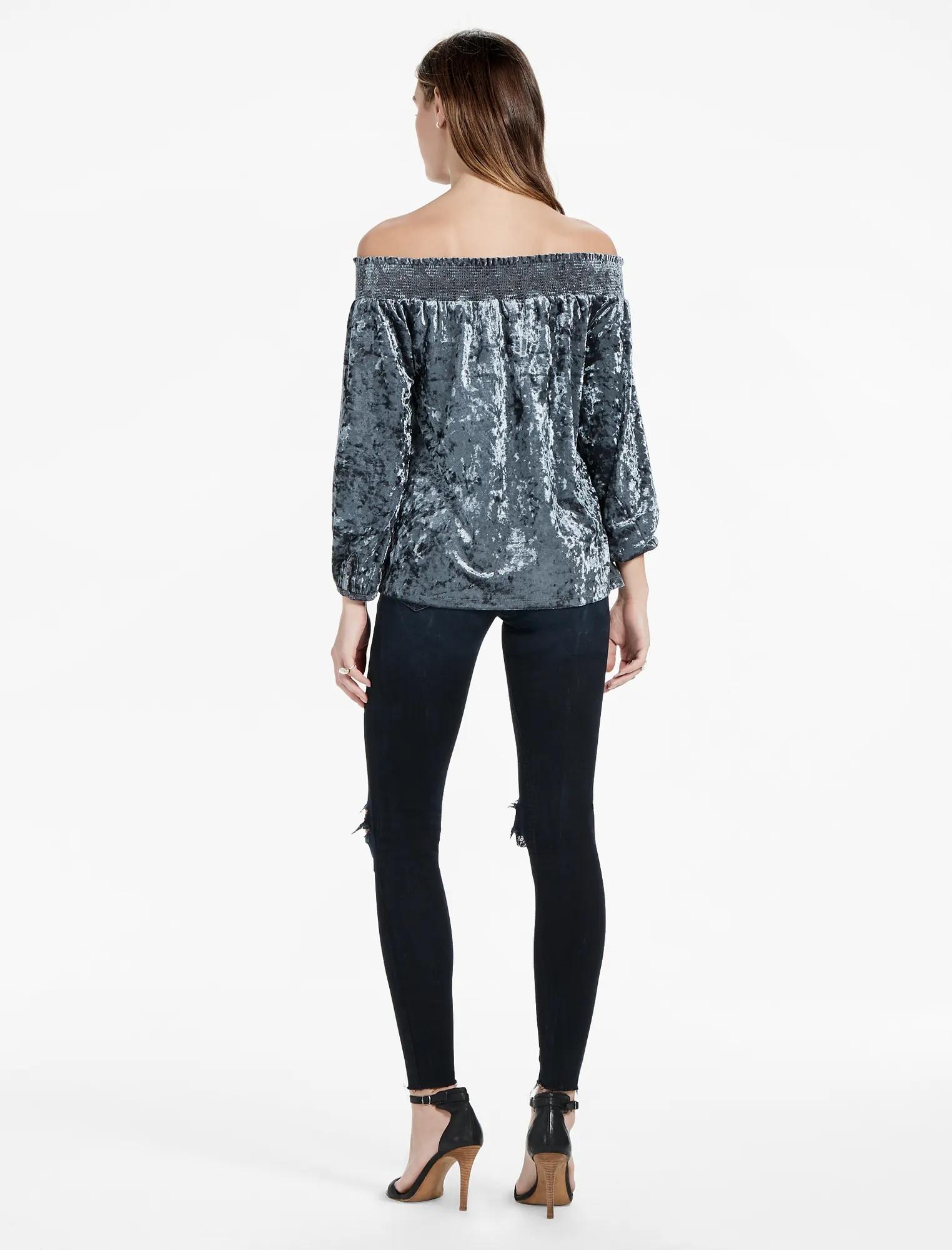 VELVET OFF SHOULDER TOP, image 3