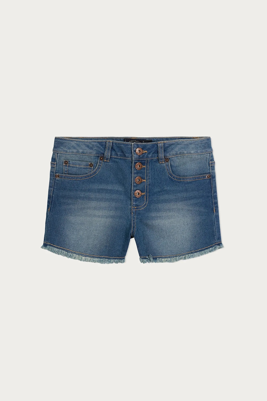 GIRLS HIGH WAIST BUTTON-FLY SHORT, image 1