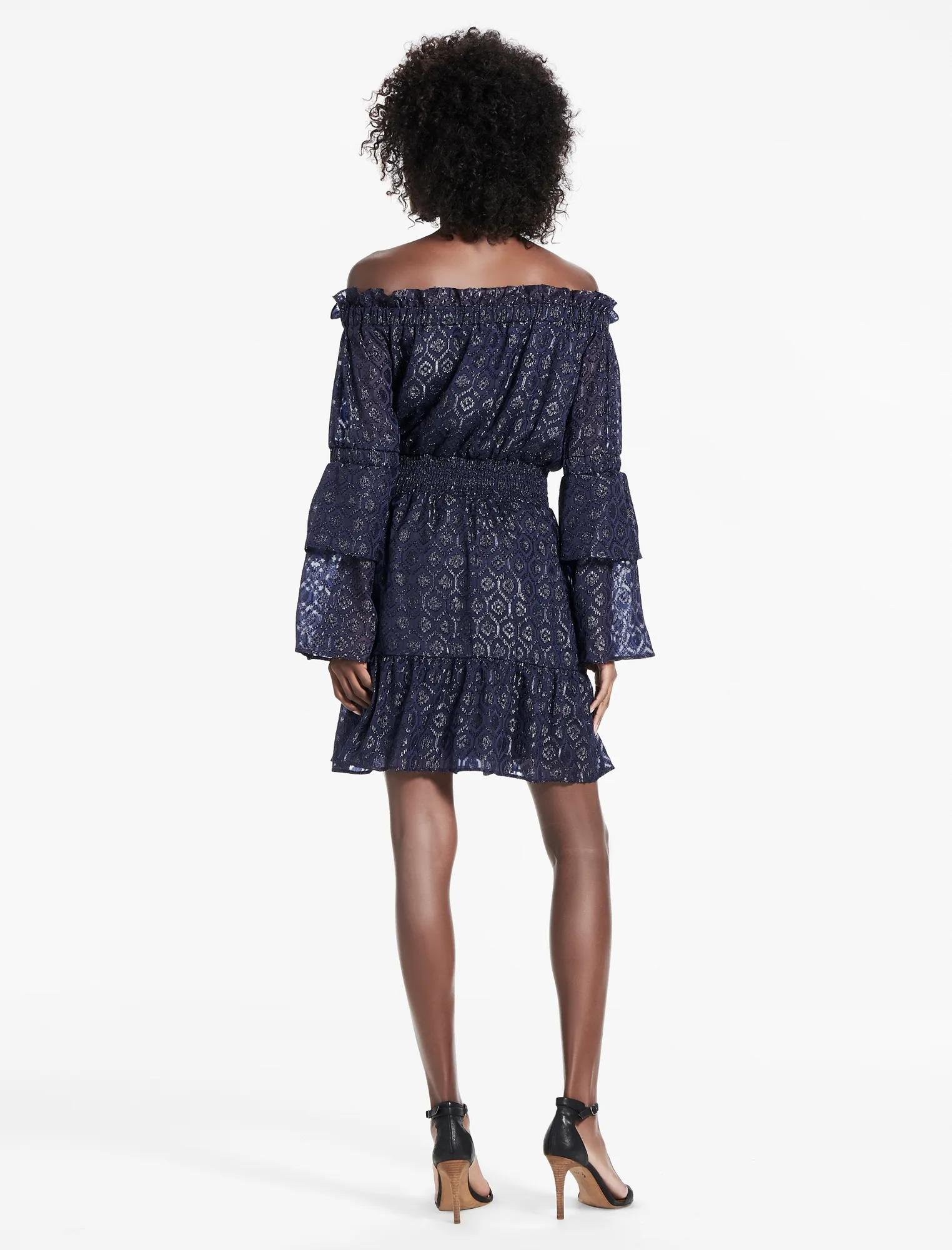 OFF SHOULDER METALLIC DRESS, image 3