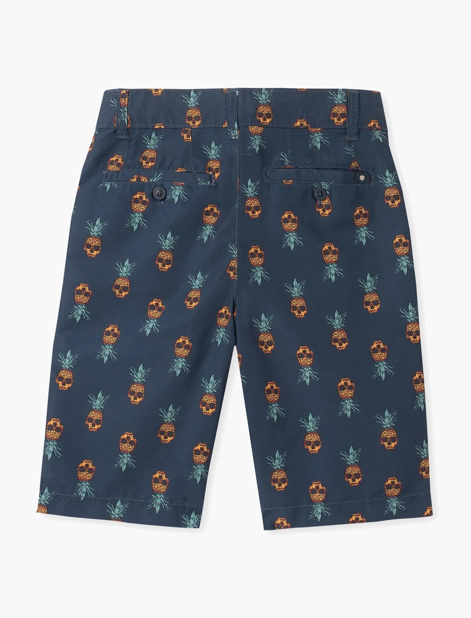 BOYS 8-20 PINEAPPLE SKULL PRINT SWIM, image 2