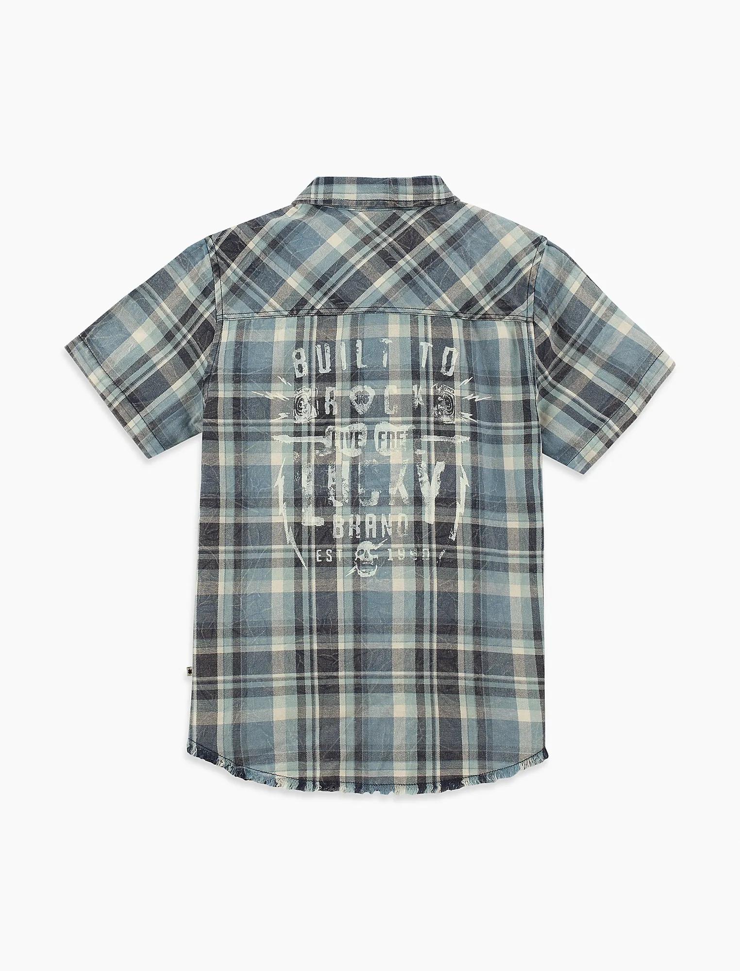 LITTLE BOYS 2T-7 SHORT SLEEVE BUTTON DOWN PLAID TOP, image 2
