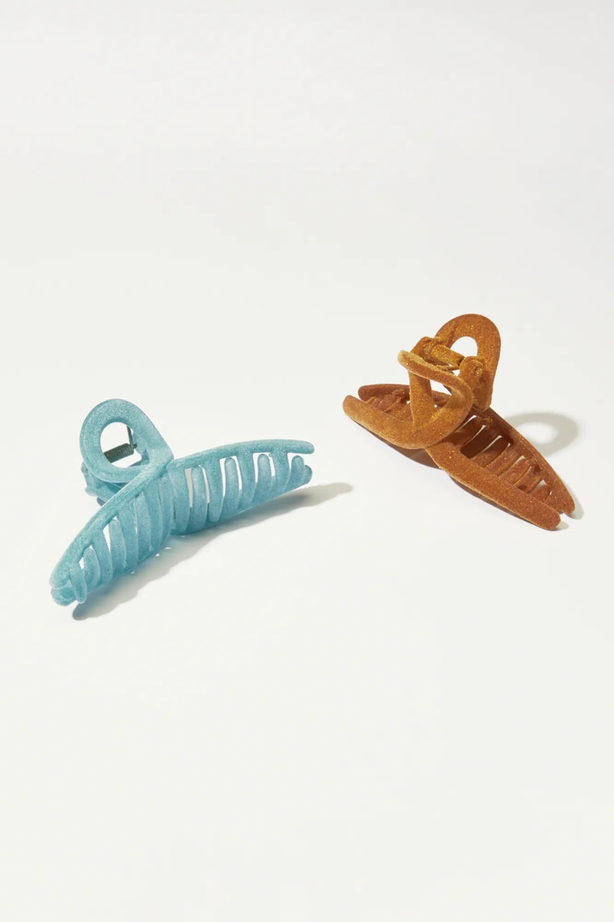 VELVET LOOP CLAW CLIP SET, image 2