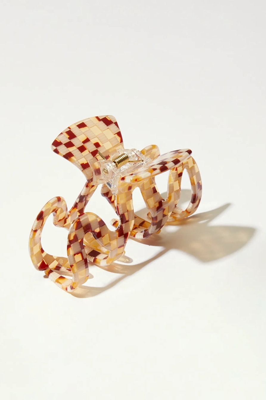 WAVY CHECKERED CLAW CLIP, image 2