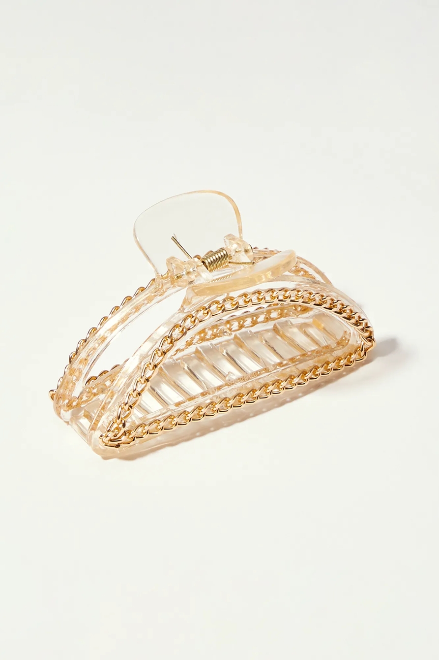 GOLD CHAIN CLAW CLIP, image 2