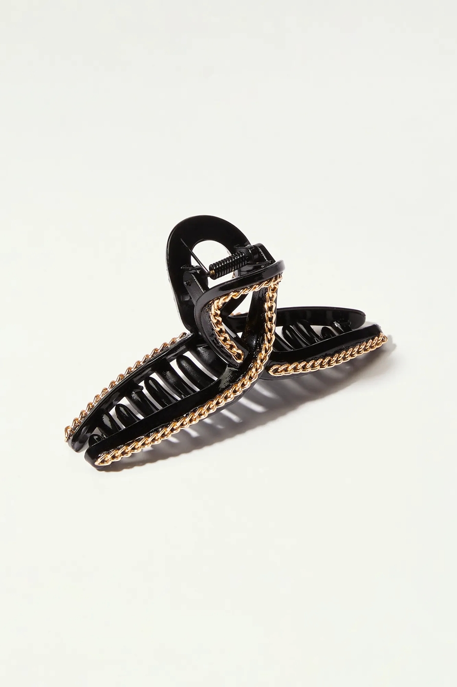 GOLD CHAIN LOOP CLAW CLIP, image 2