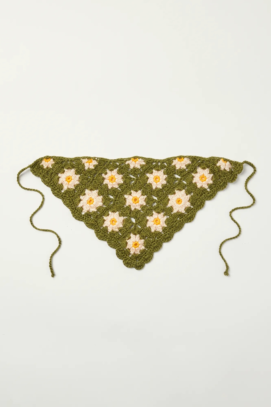 CROCHET FLOWER HAIR SCARF, image 2