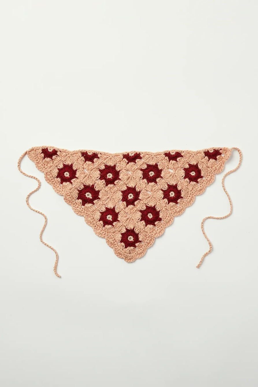 CROCHET FLOWER HAIR SCARF, image 2