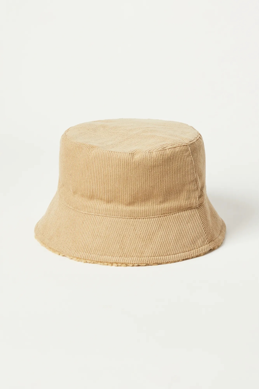 REVERSIBLE CORDUROY TEDDY BUCKET HAT, image 1