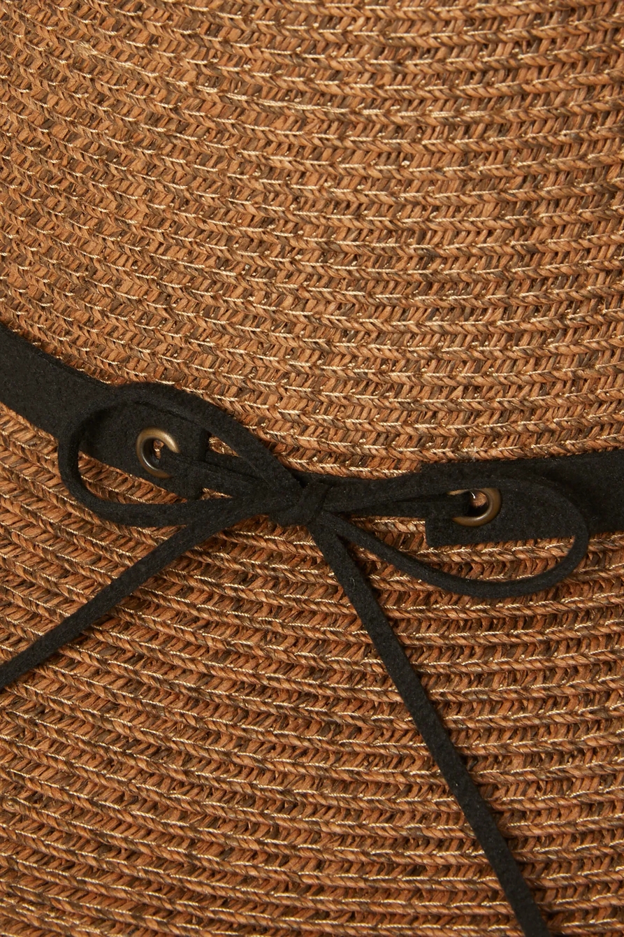 LEATHER TIE STRAW HAT, image 3
