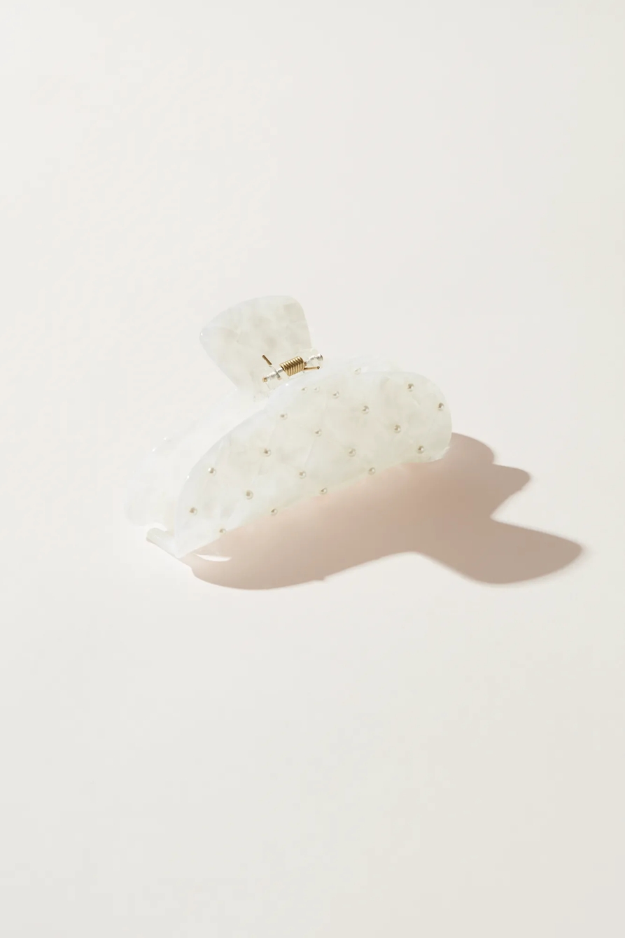 PEARL QUILTED CLAW CLIP, image 2