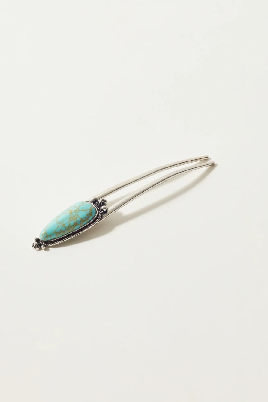TURQUOISE VINTAGE HAIR PIN, image 1