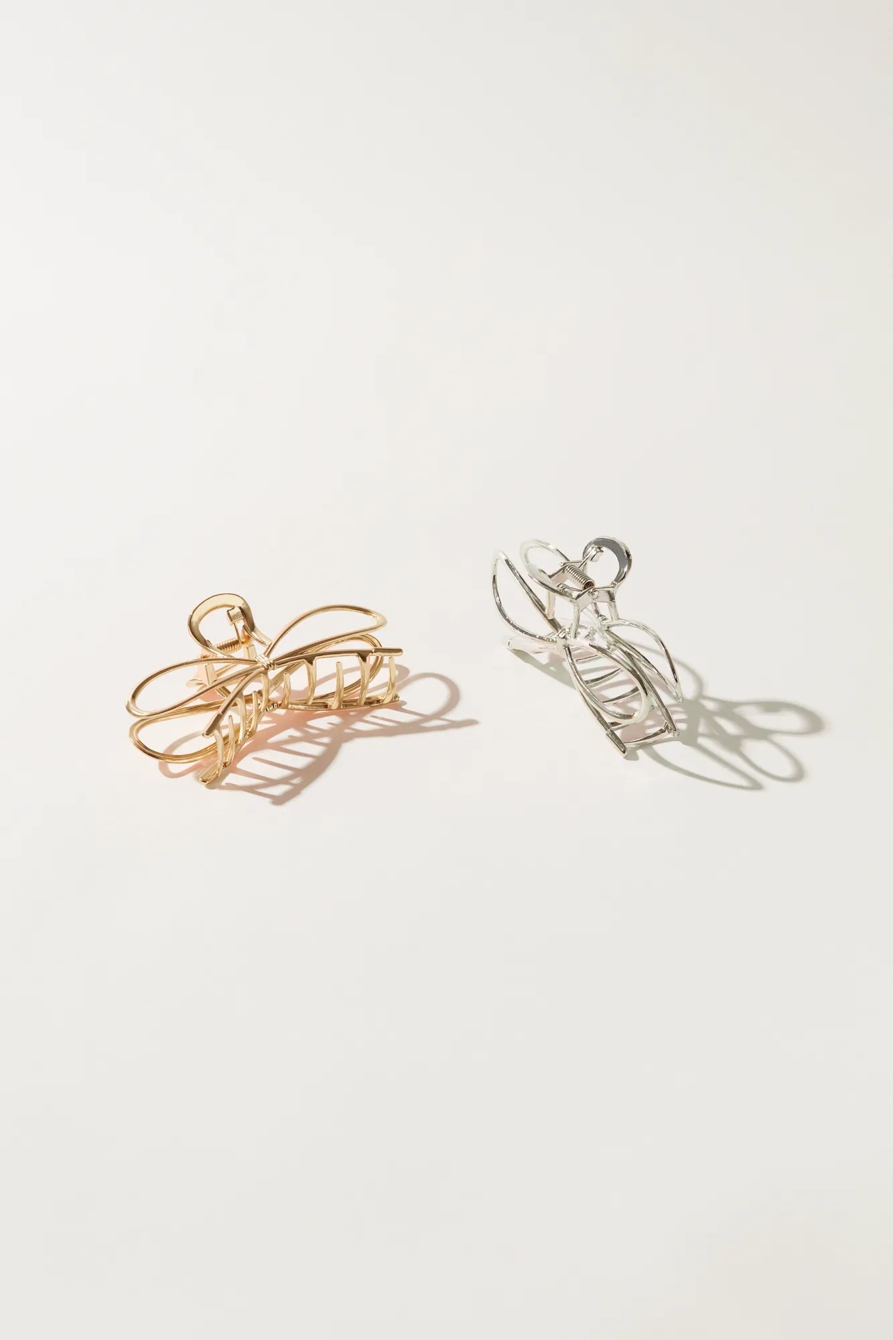 METAL BOW RIBBON CLAW CLIP SET, image 2