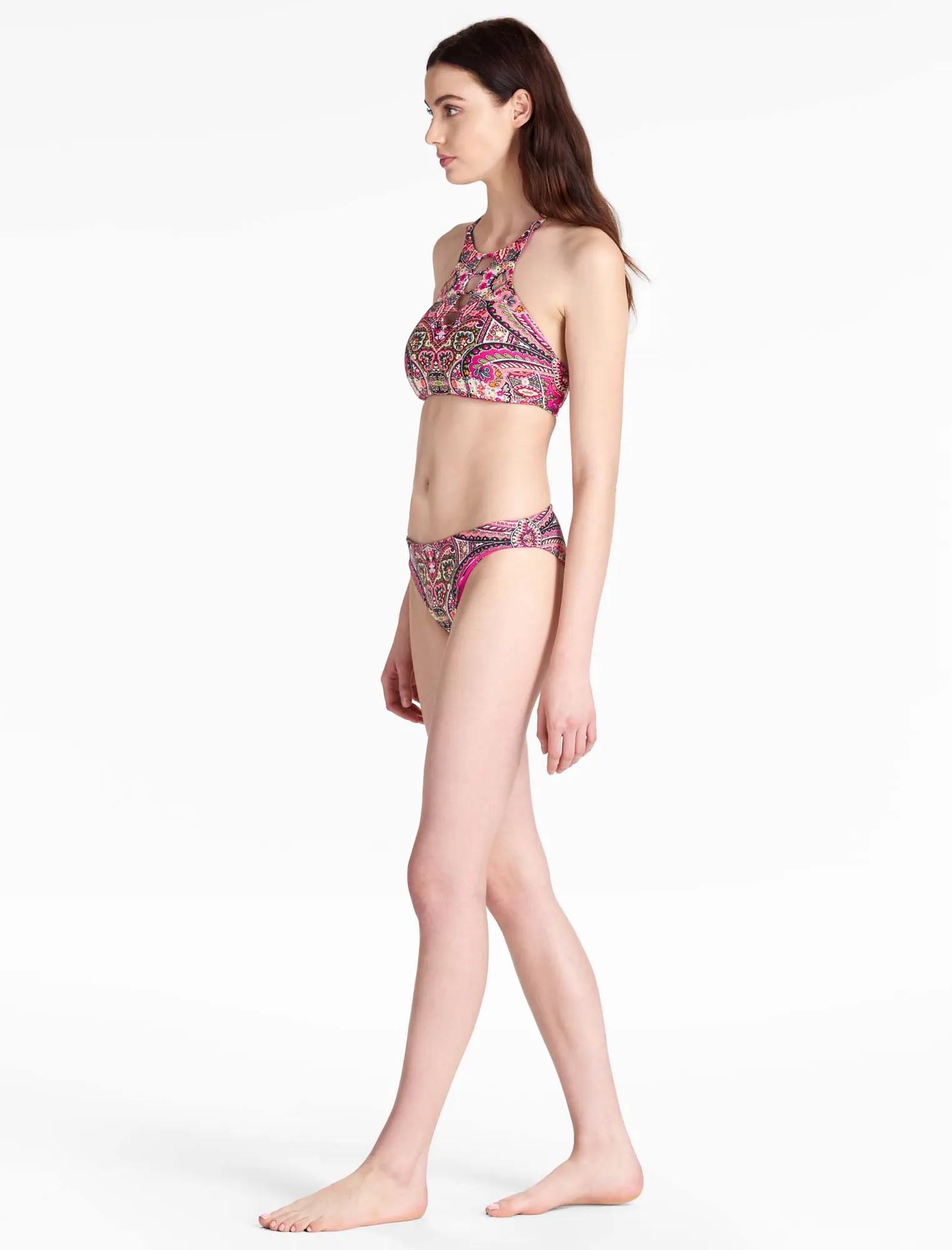 TAPESTRY REVERSIBLE HIGH NECK BIKINI TOP, image 3