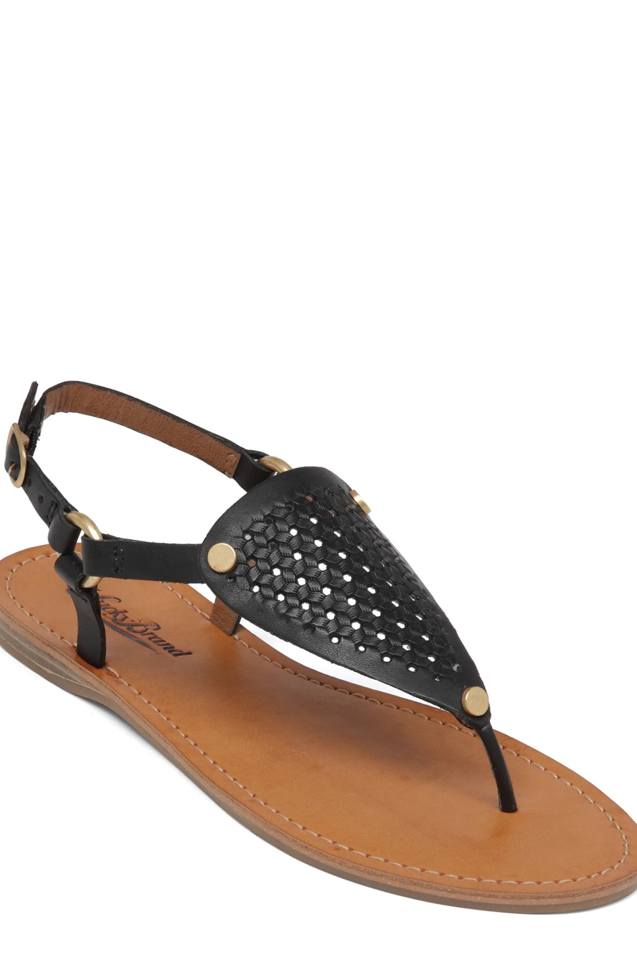 ABELL LEATHER FLAT SANDAL, image 1