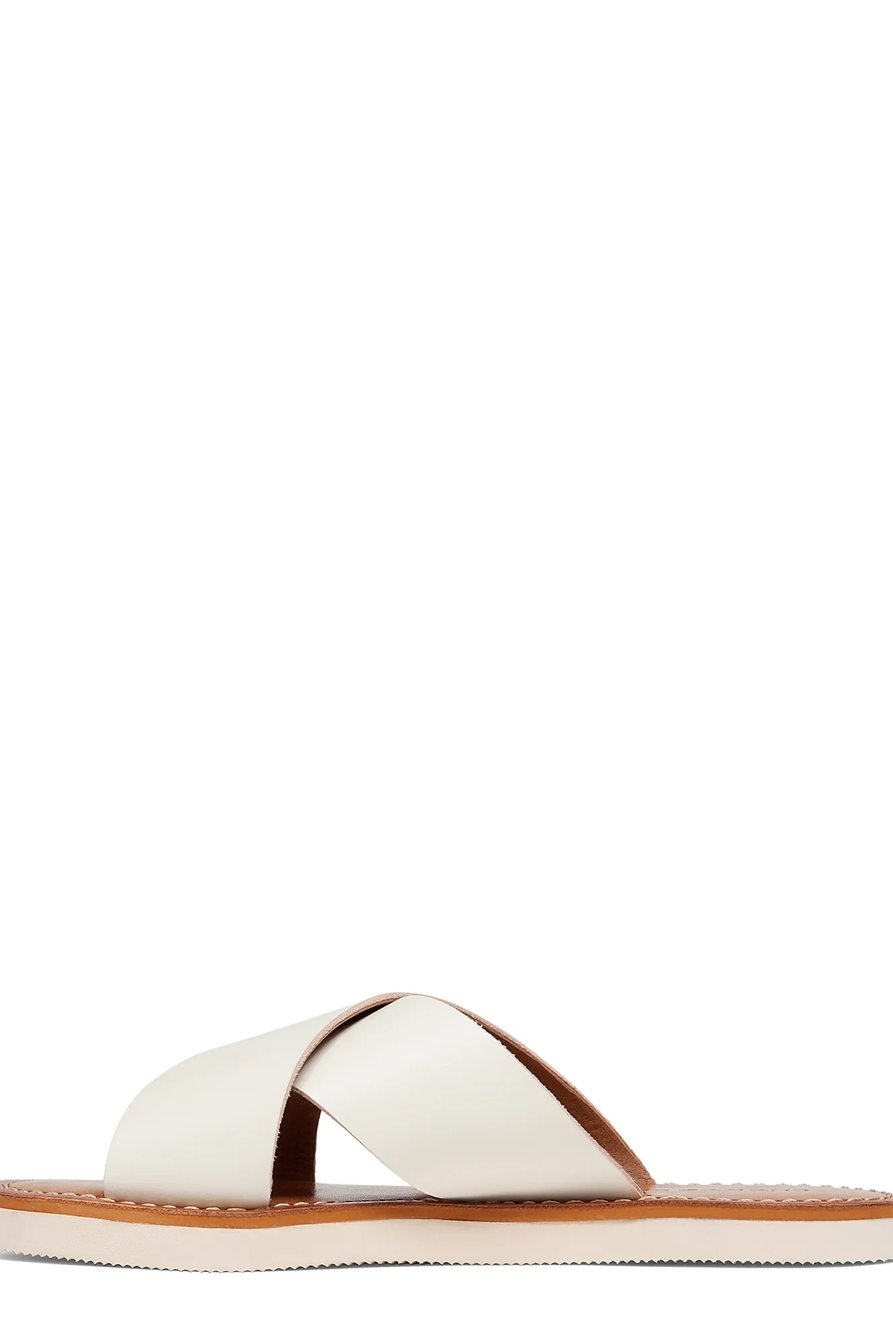 DADEEN LEATHER FLAT SLIDE SANDALS, image 3