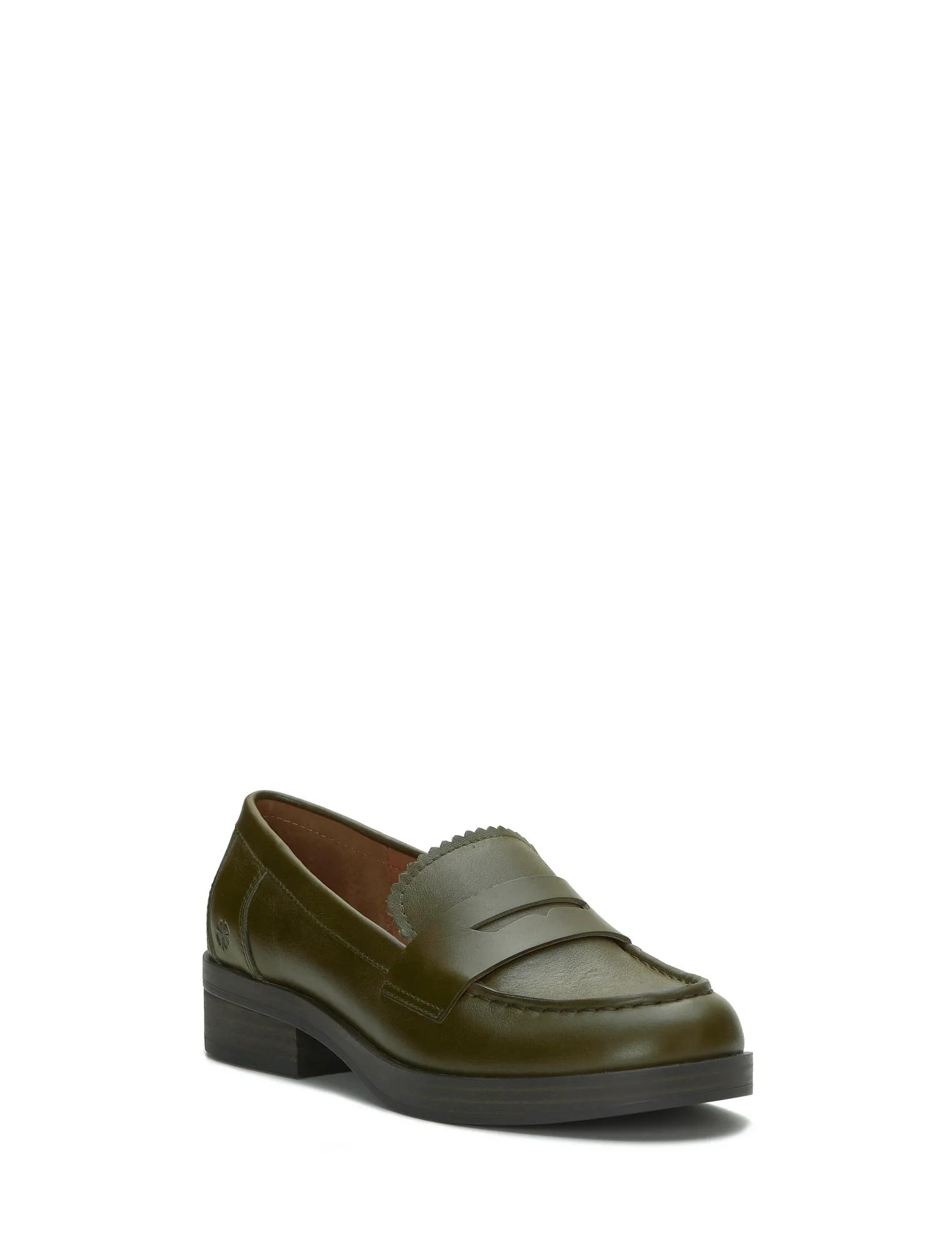 Lucky Brand Floriss Penny Loafers Flats Green Leather Women\'s Size 11M Miluxas Loafers for Women Business Casual Dress Shoes Womens  main image 2