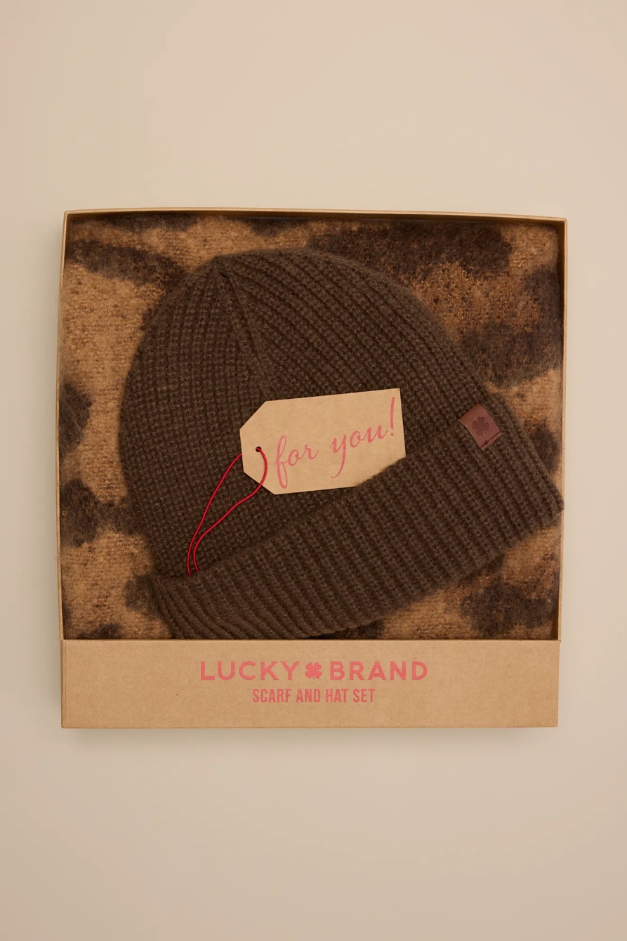 LEOPARD SCARF AND HAT BOX SET, image 2