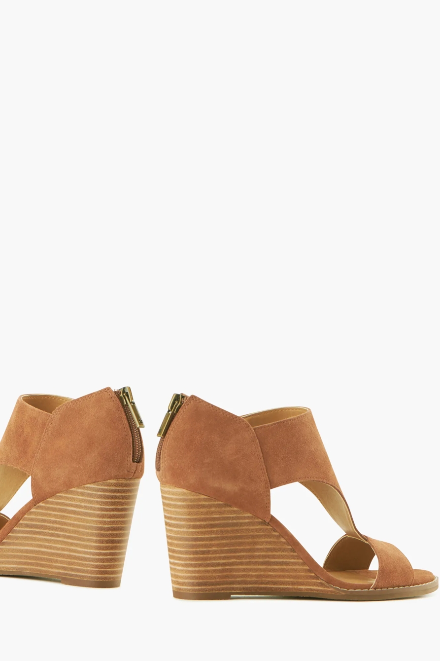 OPEN TOE SUEDE WEDGE HEEL, image 2
