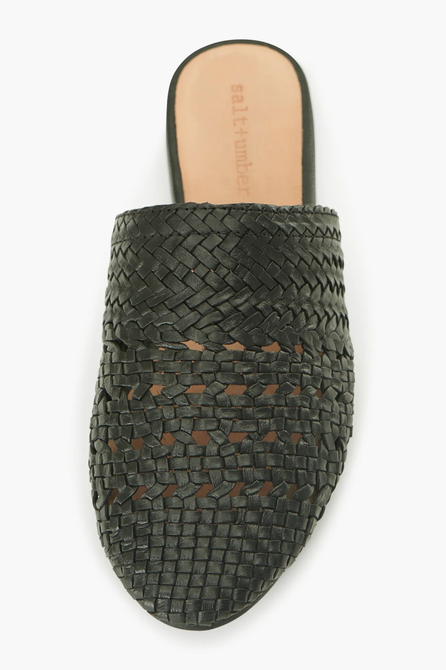 SALT + UMBER LILY LEATHER FLAT SLIDES, image 2