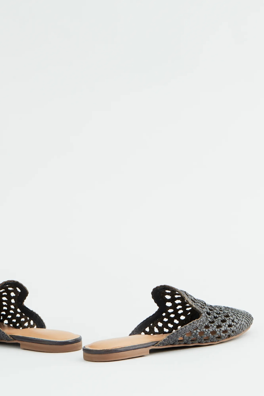 SALT + UMBER LILIANNA LEATHER FLAT SLIDES, image 4