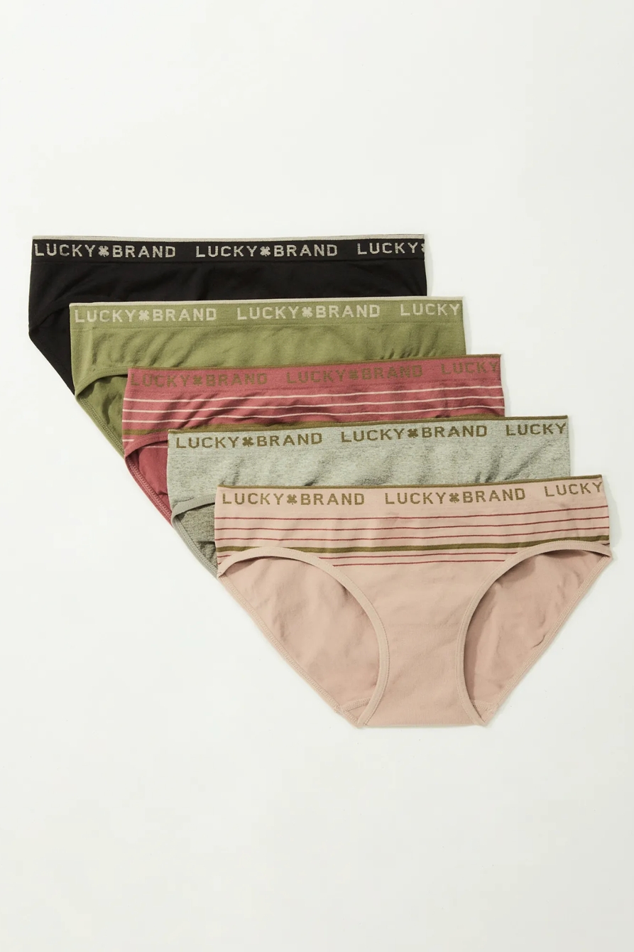 5 PACK SEAMLESS LOGO PANTIES SET, image 1