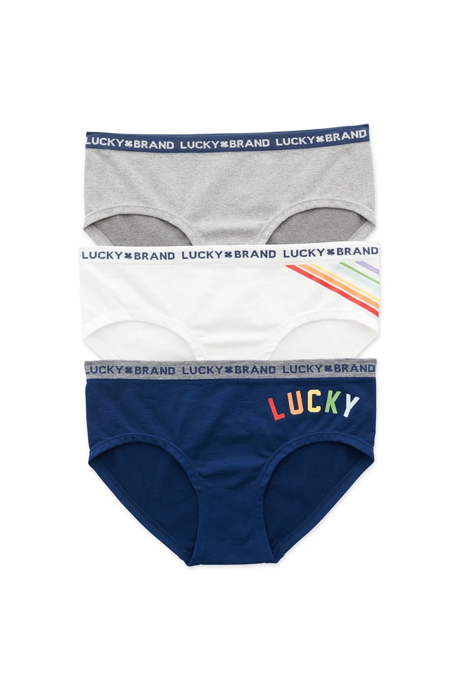RAINBOW PRINT LUCKY PRIDE BRANDED PANTIE SET, image 1