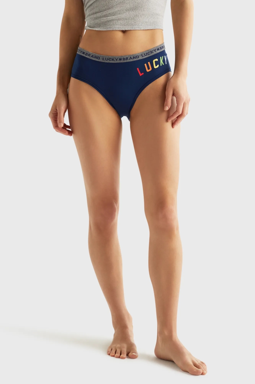 RAINBOW PRINT LUCKY PRIDE BRANDED PANTIE SET, image 2