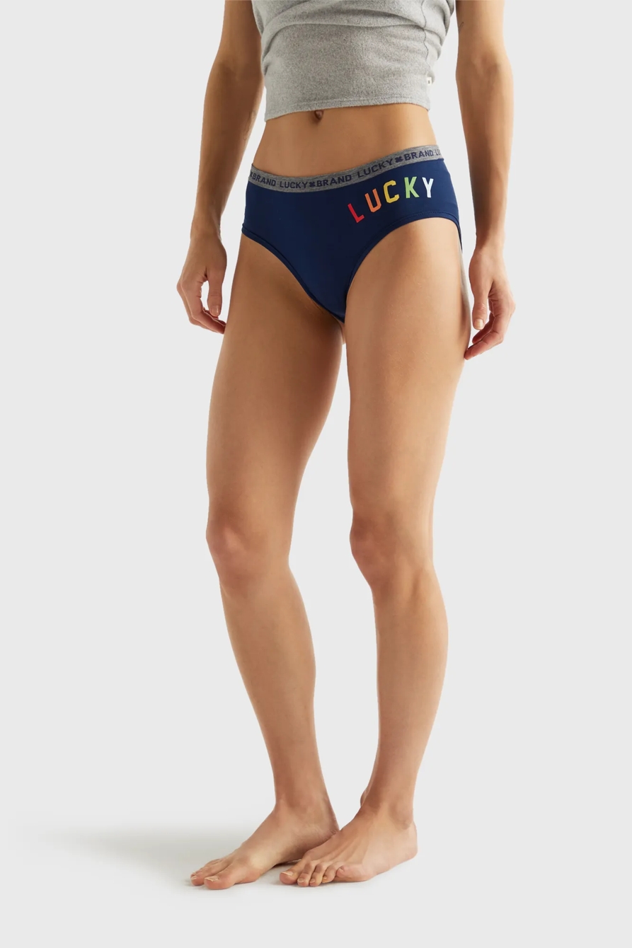 RAINBOW PRINT LUCKY PRIDE BRANDED PANTIE SET, image 4