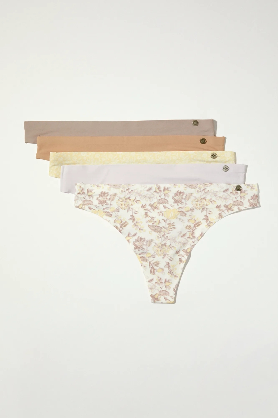 PRINTED THONG 5PK, image 1