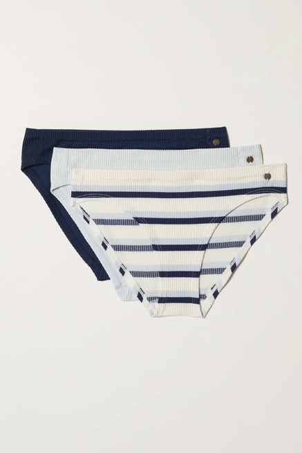 BLUE STRIPED BIKINI SET OF 3, image 1