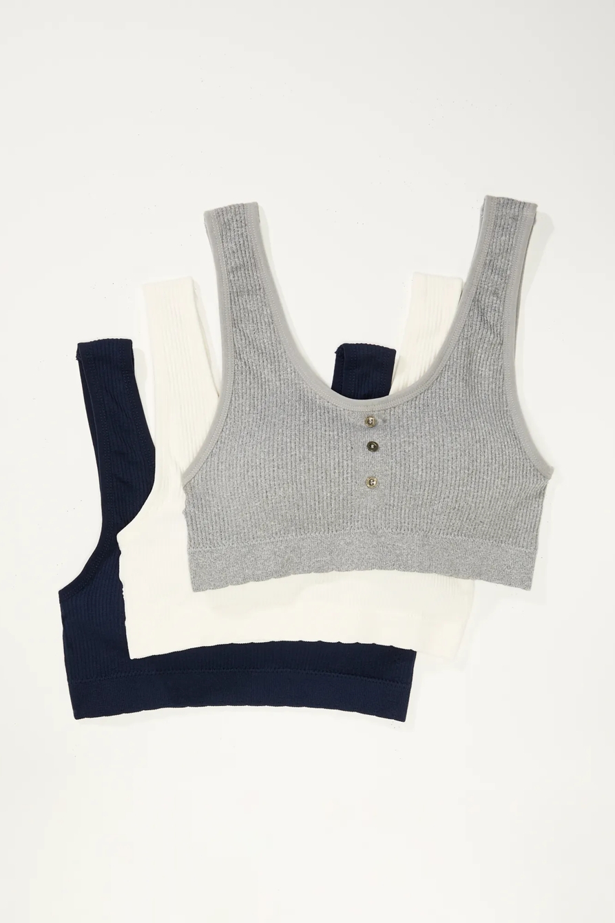 RIBBED BRALETTE 3 PK, image 4