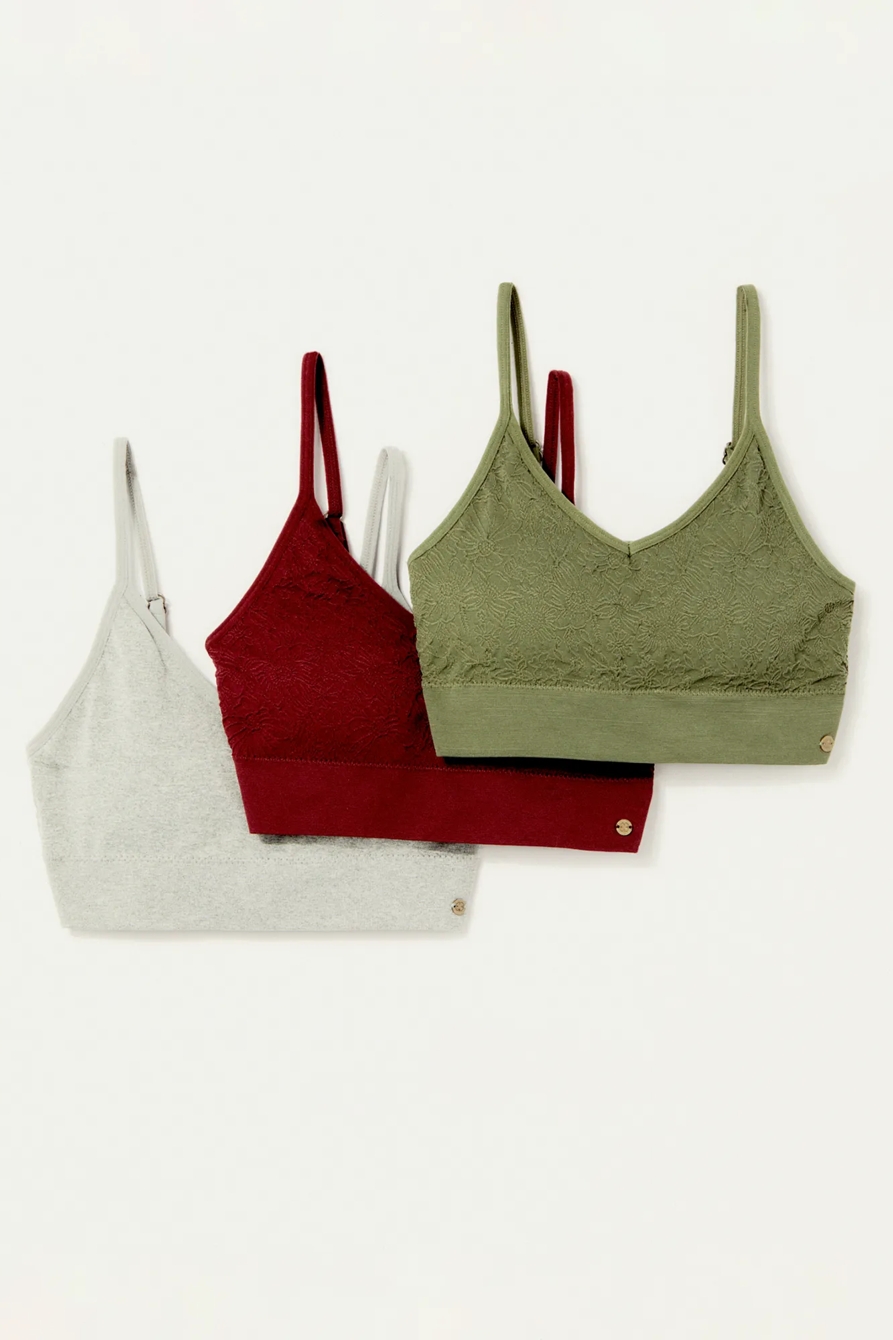 3 PACK JACQUARD BRA SET, image 1