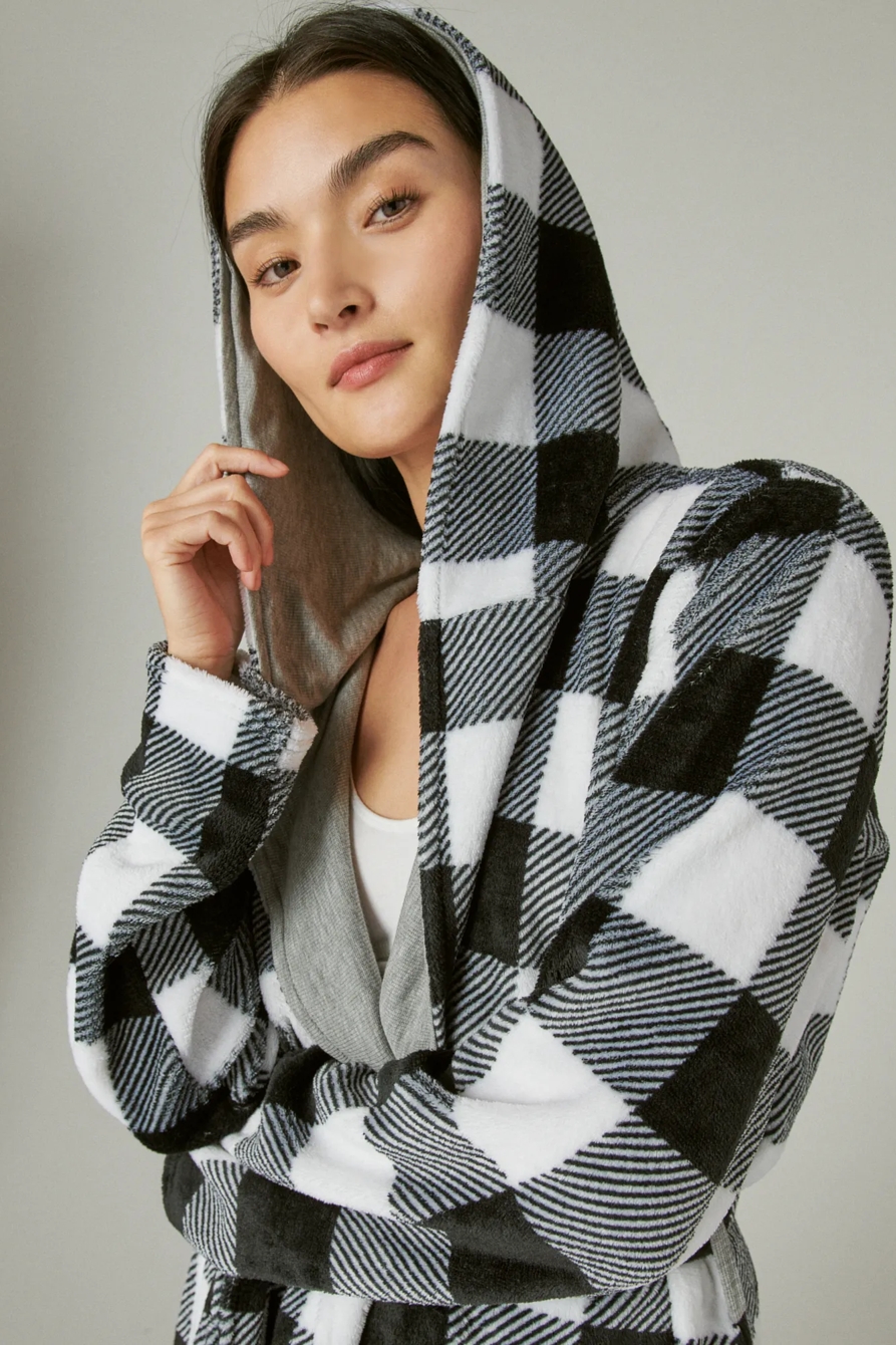 HOODED BUFFALO PLAID ROBE, image 3