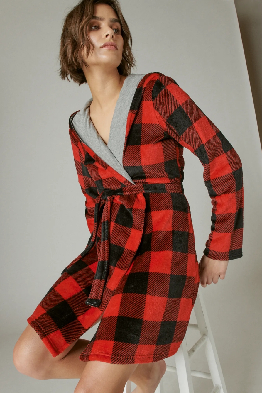 HOODED BUFFALO PLAID ROBE, image 5