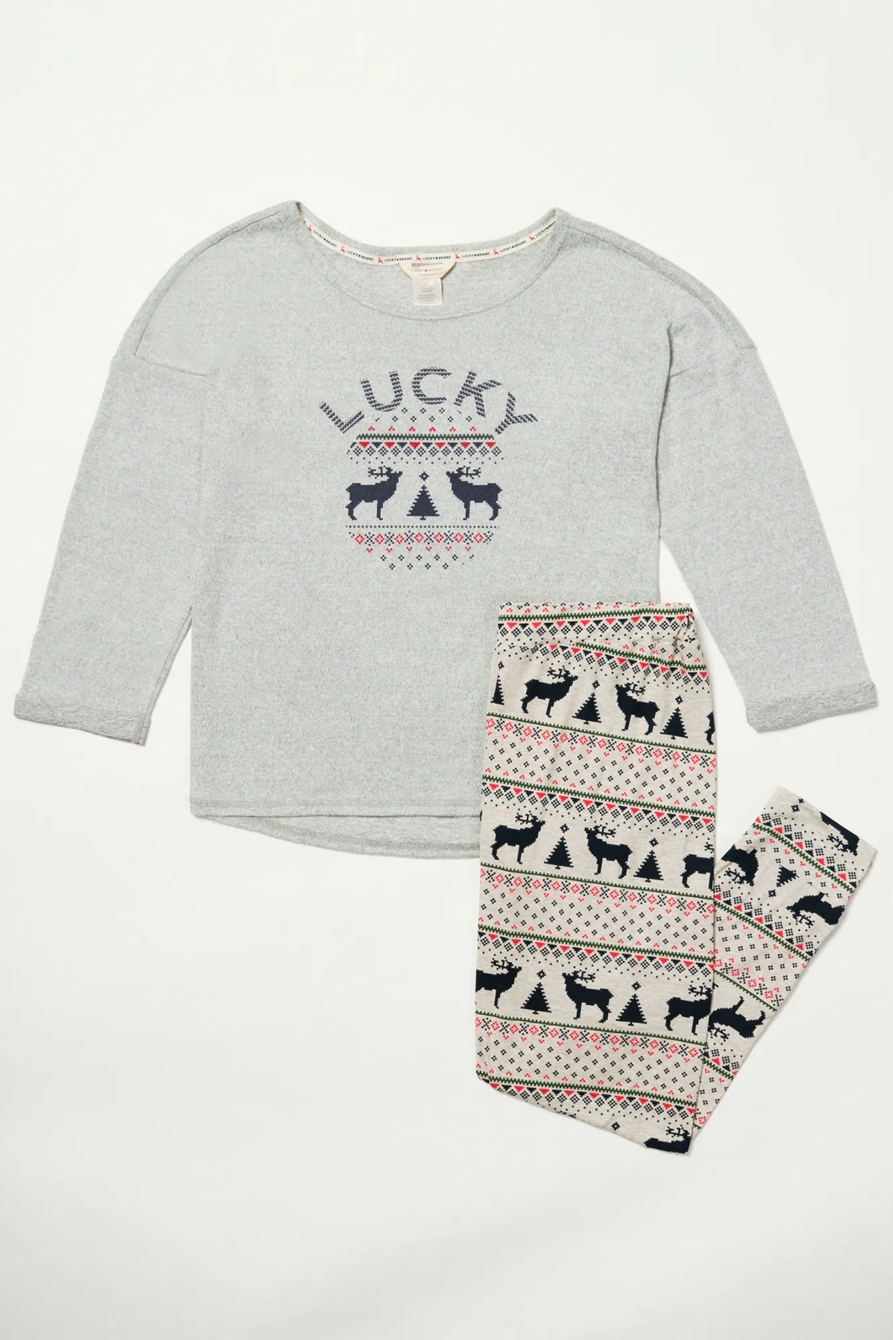 LUCKY FAIR ISLE DEER SLEEP SET, image 2