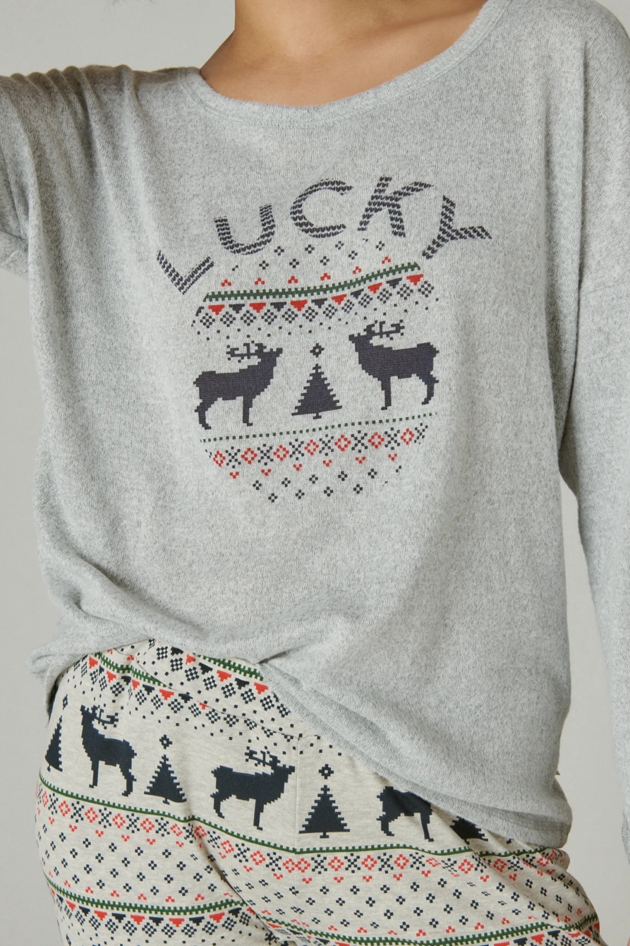 LUCKY FAIR ISLE DEER SLEEP SET, image 4