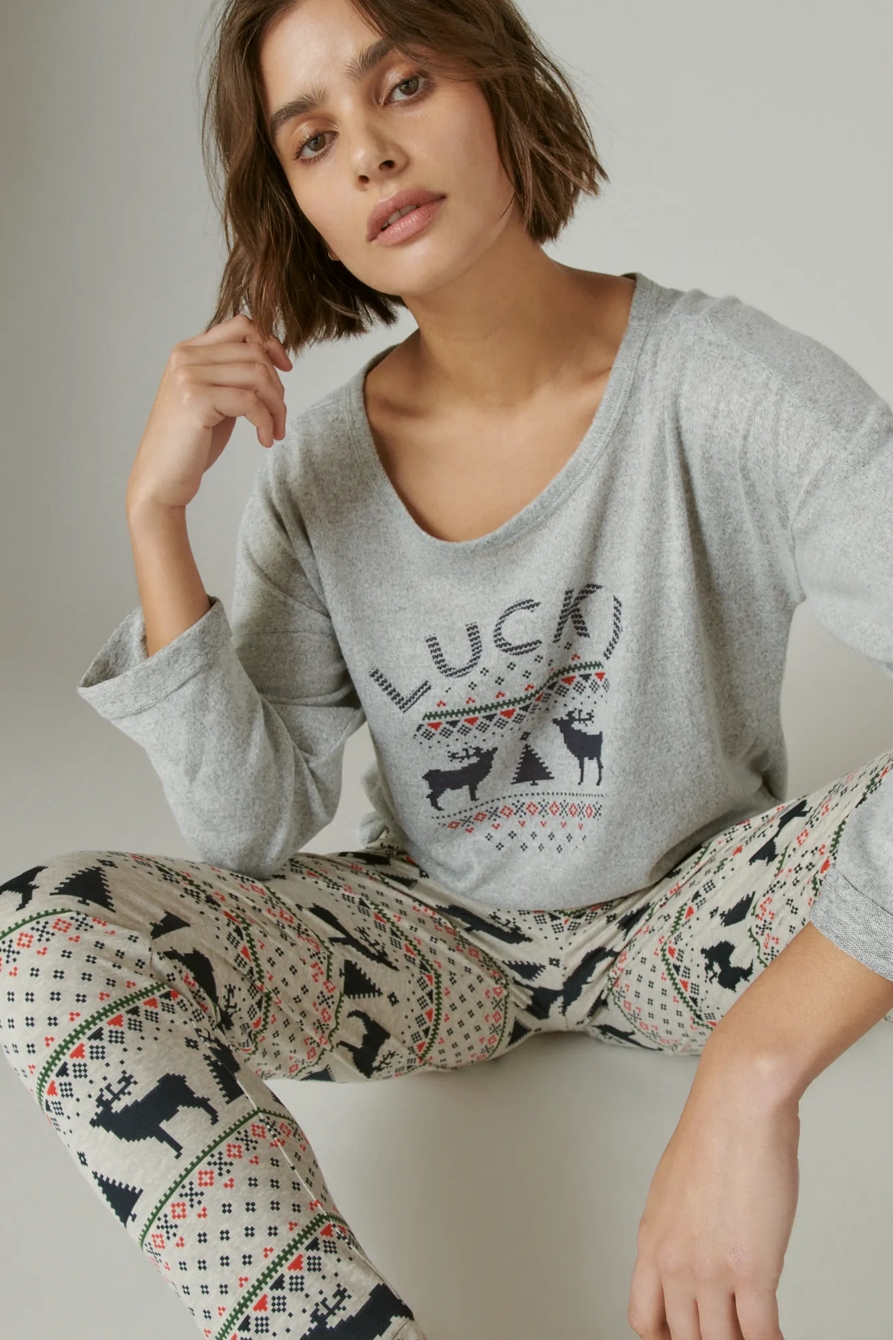 LUCKY FAIR ISLE DEER SLEEP SET, image 5