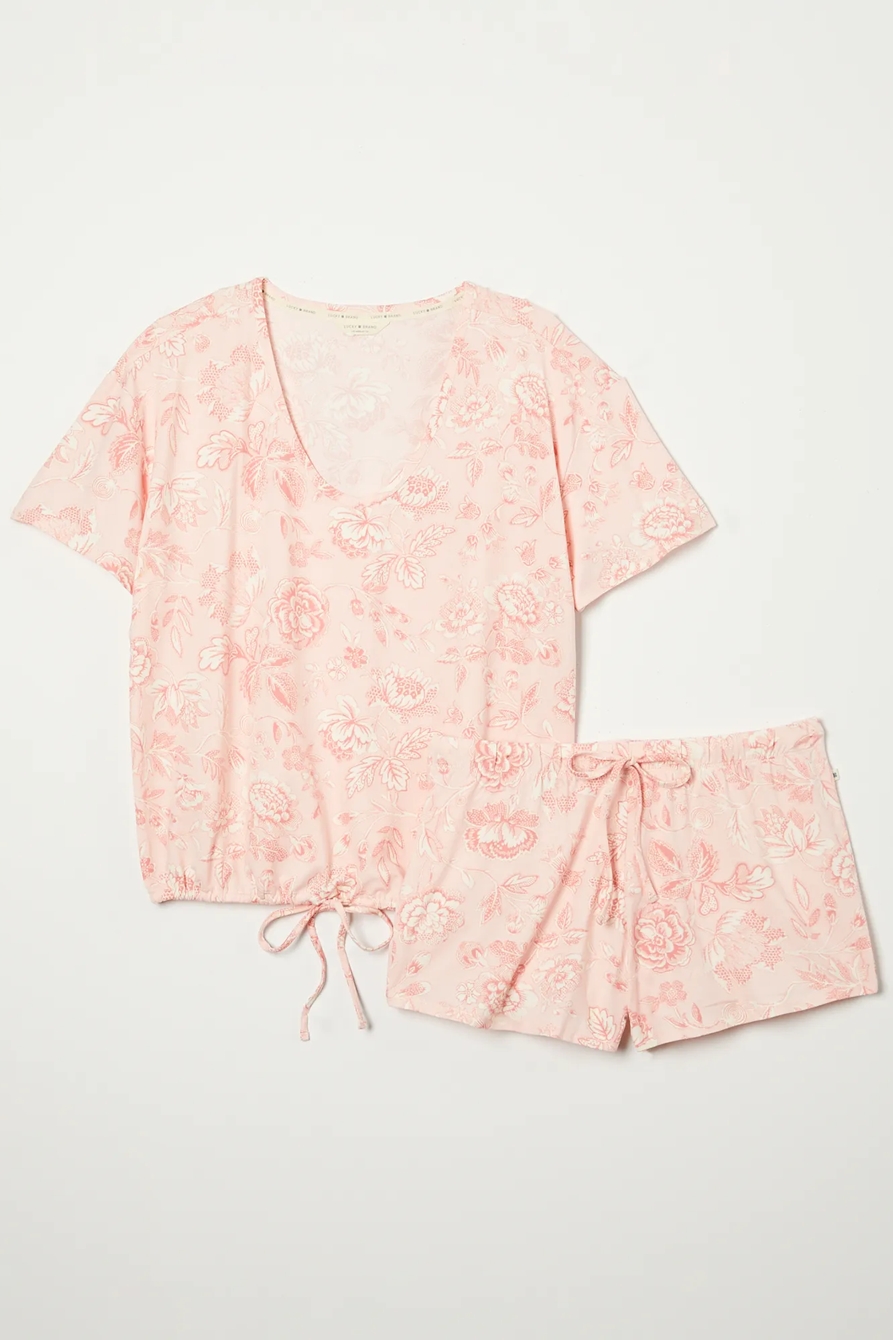 CINCHED HEM TEE & CURVED HEM SHORT SET, image 5