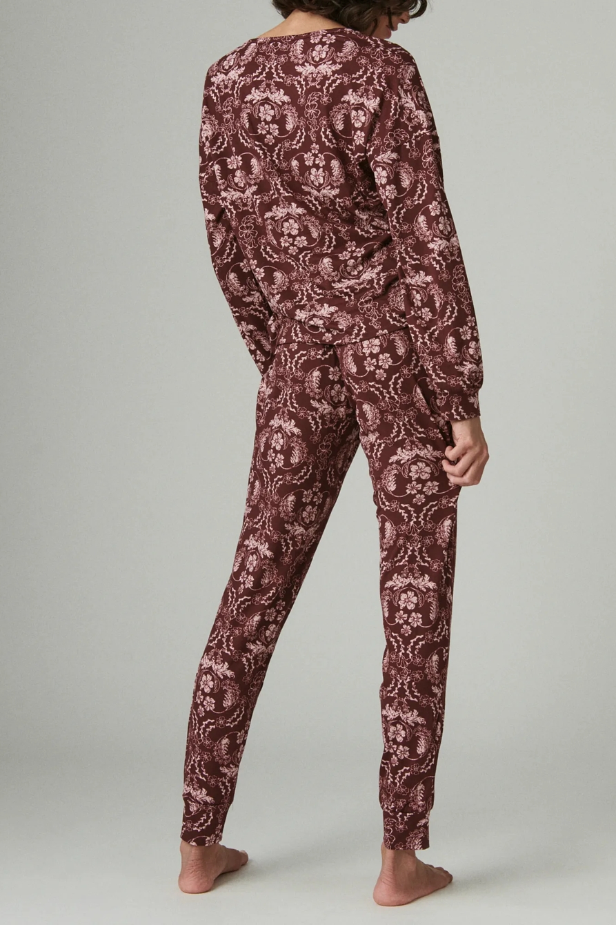 V-NECK PRINTED PULLOVER SLEEP SET, image 3