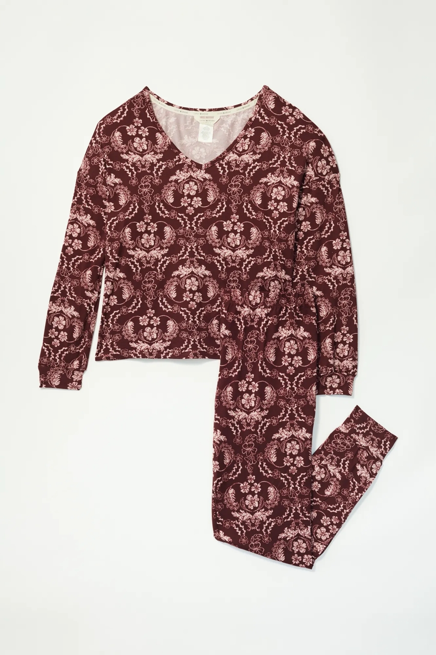 V-NECK PRINTED PULLOVER SLEEP SET, image 5