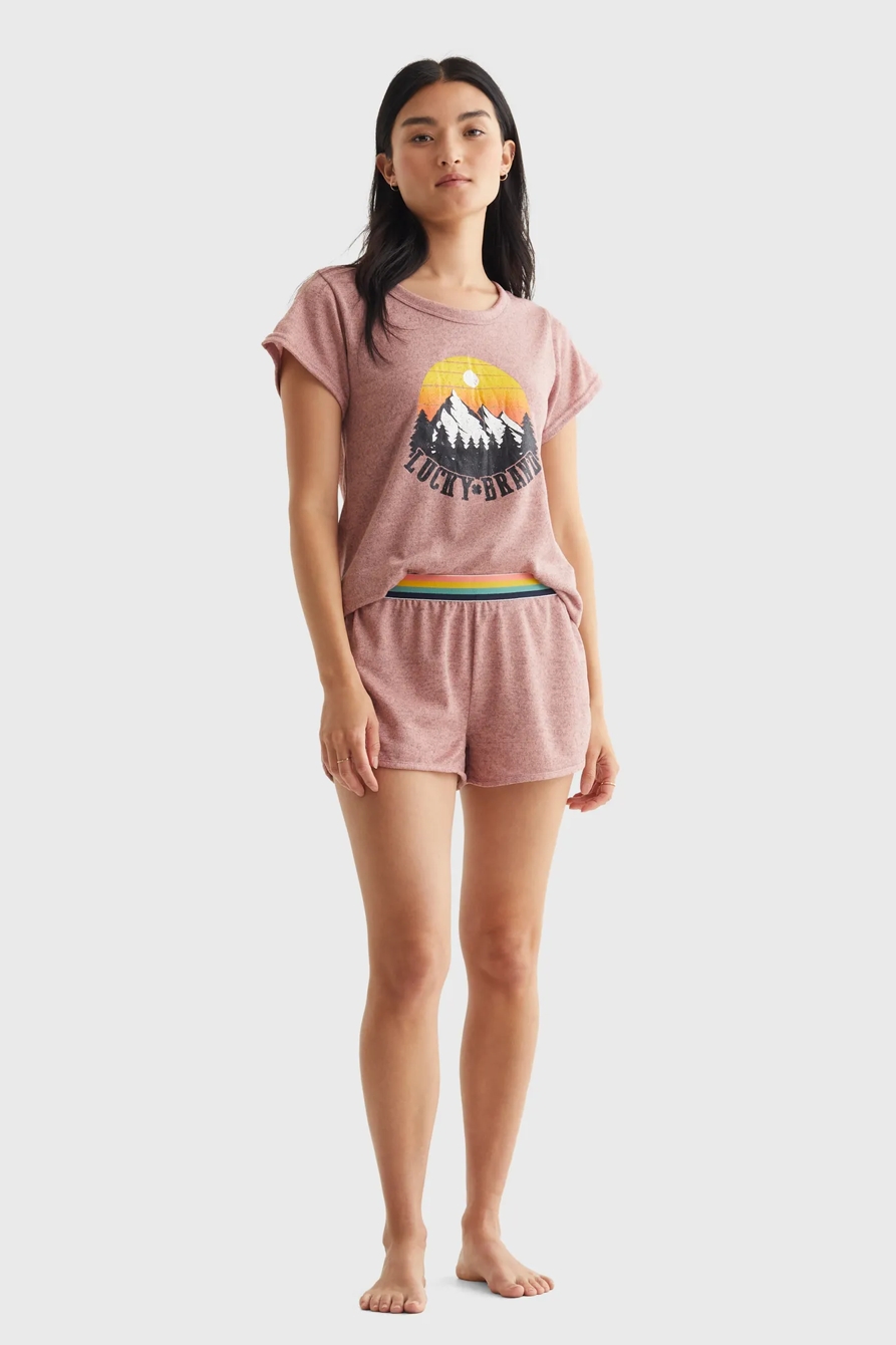 LUCKY CLOUD KNIT TEE AND SHORT SLEEPWEAR SET, image 2