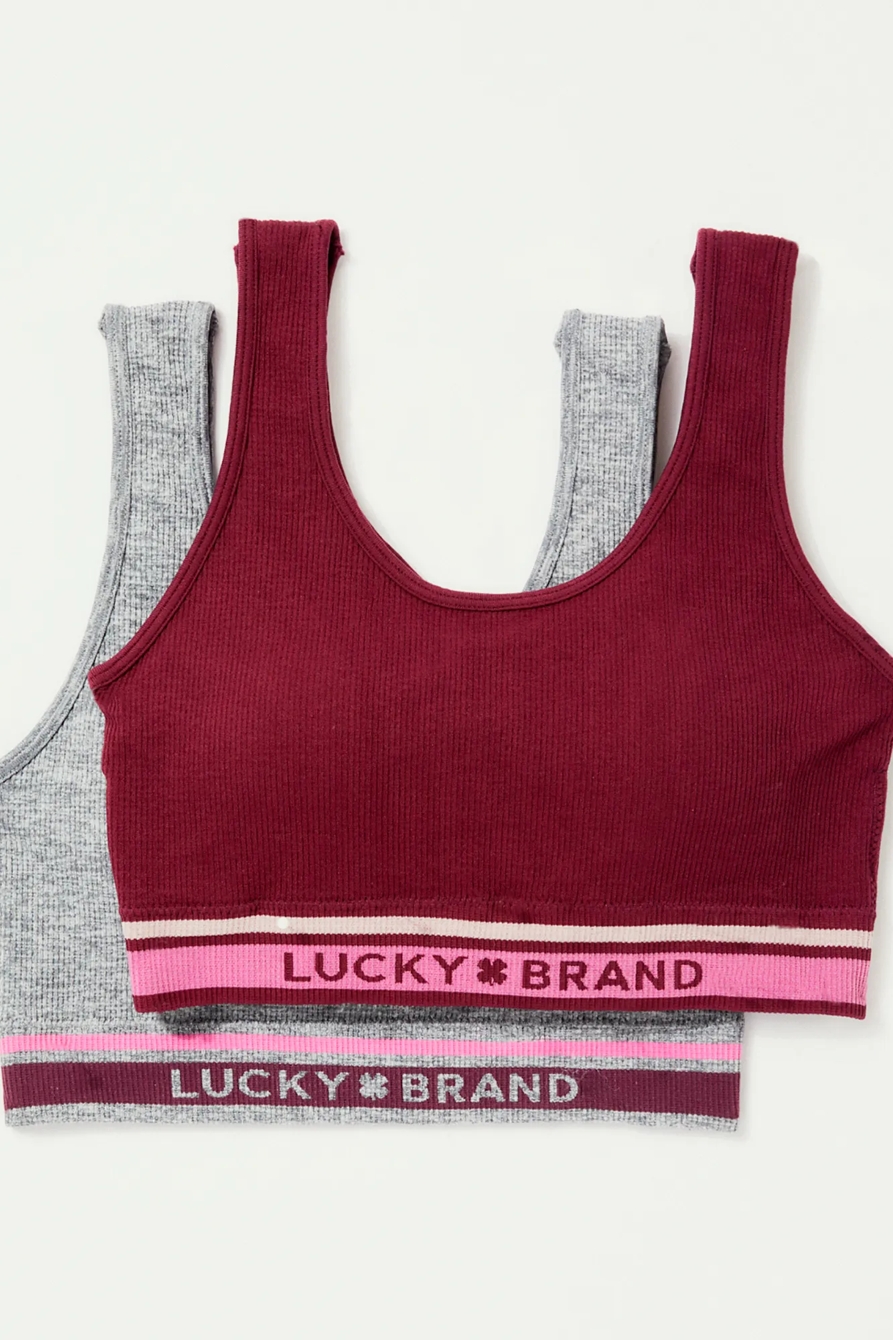 2 PACK VARSITY LOGO SEAMLESS BRALETTE SET, image 5