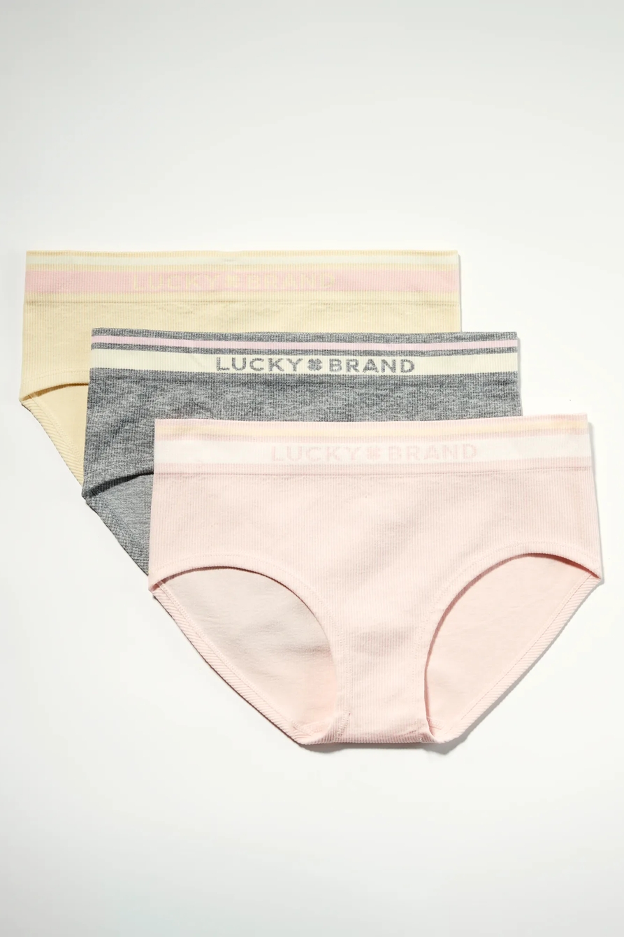 3 PACK VARSITY LOGO RIB HIPSTER SET, image 1