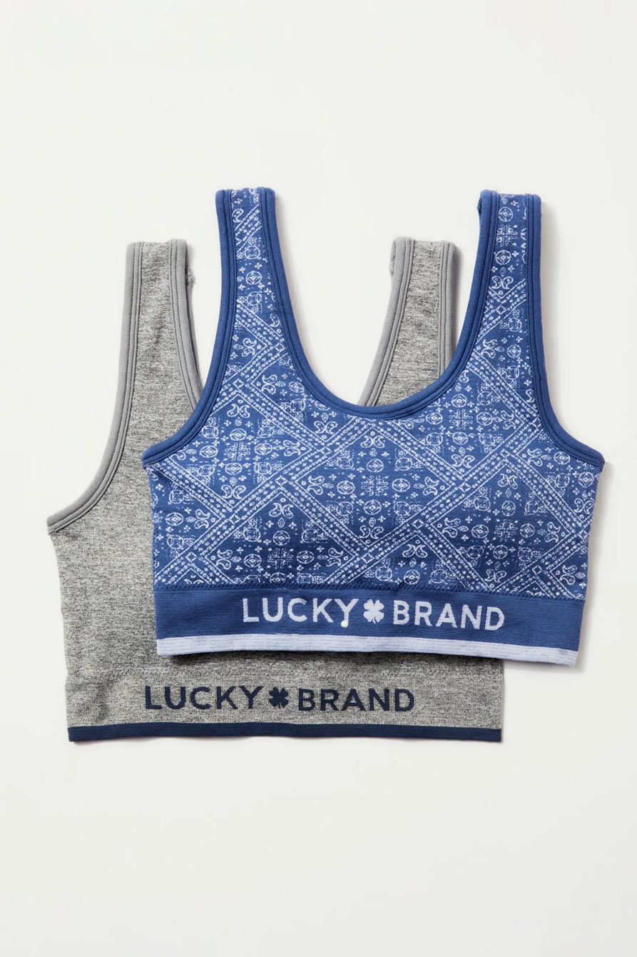 2 PACK BANDANA JACQUARD SEAMLESS BRA SET, image 5