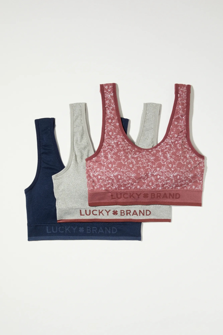 3PK Assorted Logo Bralette, image 1
