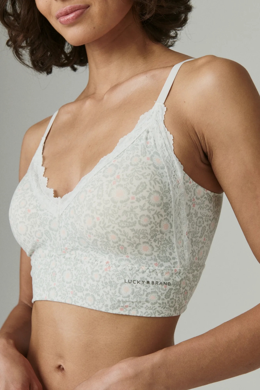 LACE TRIM FLORAL BRALETTE | Lucky Brand